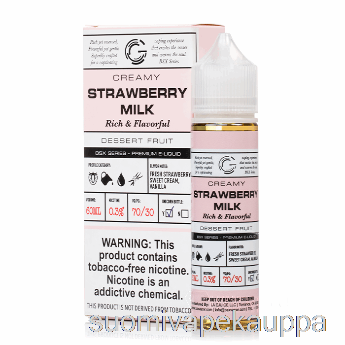 Vape Netistä Mansikkamaito - Bsx Sarja - 60ml 3mg